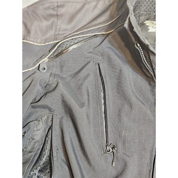 Harley Davidson Mens Jacket Small Black Skull Flames Gray Armor Reflective - Picture 5 of 16